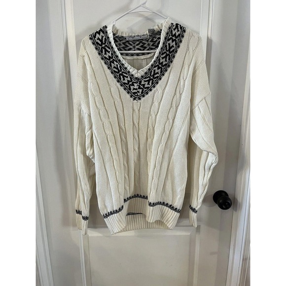 Bugle Boy Other - Men's 90's BUGLE BOY W/B 100% Cotton Knit Sweater Size L
